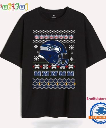Seattle Seahawks Football Logo Team Helmet Merry Chritmas 2024 T Shirt