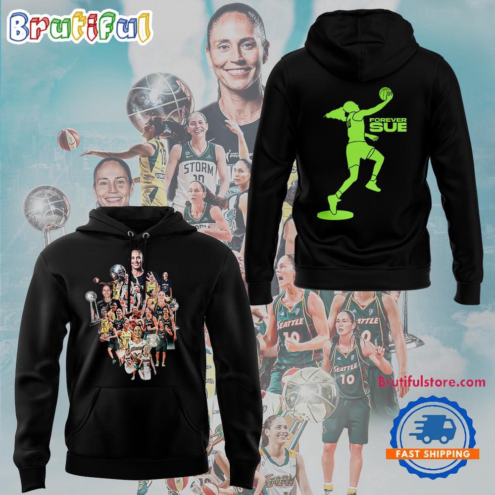 Seattle Storm Forever Sue 2025 Black Hoodie