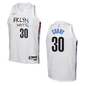 2022-23 Brooklyn Nets Youth City Edition Seth Curry White Jersey - Alzaintravels