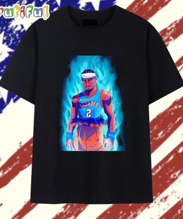 Shai Gilgeous-Alexander Oklahoma City Thunder Fire Cartoon T Shirt