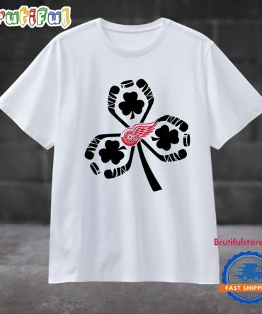 Shamrock Hockey St Patricks Day Detroit Red Wings Sporty 2025 T Shirt
