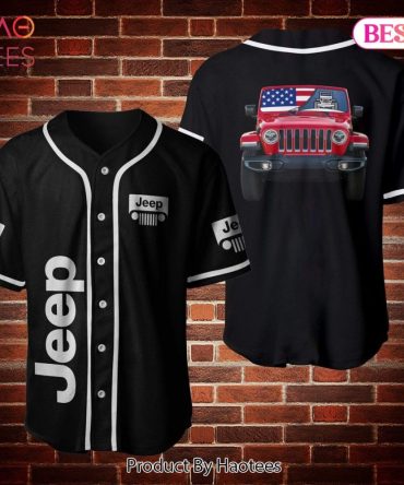 Jeep Baseball Jersey - Iconic Design With American Flag Print , Perfect For Jeep Lovers