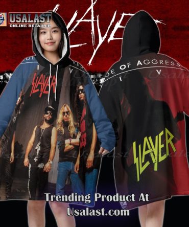 Slayer Decade Of Aggression Blanket Hoodie Hoodie Blanket