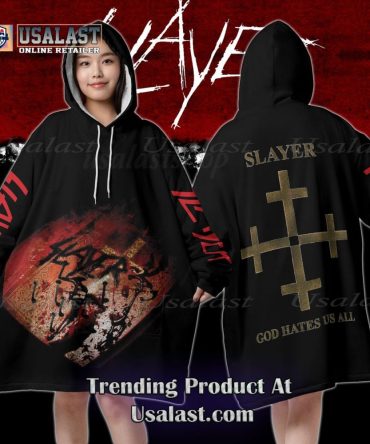 Slayer God Hates Us All Blanket Hoodie Hoodie Blanket