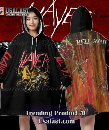 Slayer Hell Awaits Blanket Hoodie Hoodie Blanket