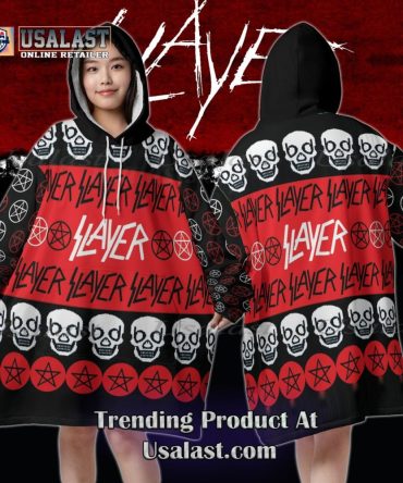 Slayer Pentagram Skull Fleece Blanket Hoodie