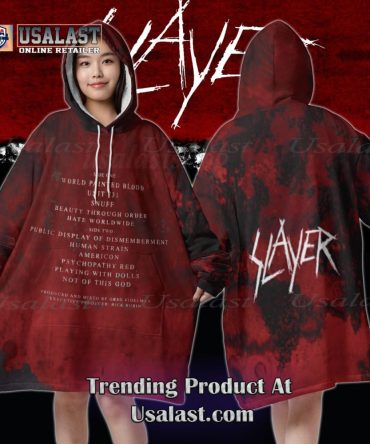 Slayer World Painted Blood Album Blanket Hoodie