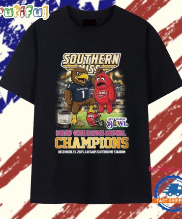 Southern Miss New Orleans Bowl Champions 2025 Mascot Vintage T Shirt