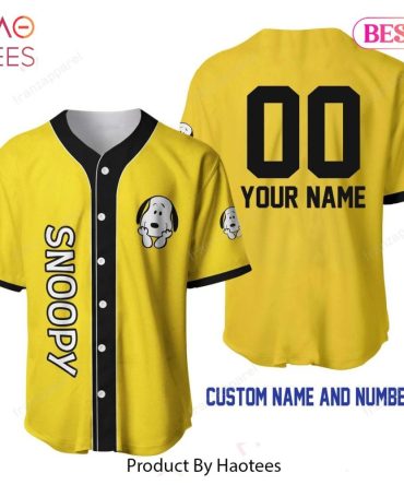Custom Yellow Snoopy Baseball Jersey - Add Your Name & Number – Limited Edition!