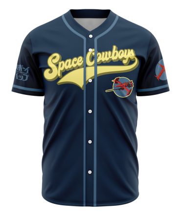 Space Cowboys Baseball Jersey - Stylish Navy Blue Sportswear With Retro Graphics