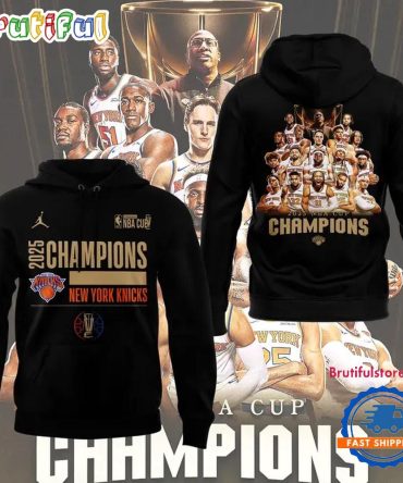 Special New York Knicks 2025 Nba Cup Team Graphic Hoodie