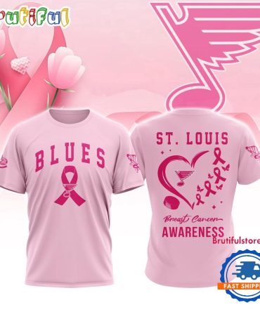 St. Louis Blues 2025 Nhl Pink Breast Cancer Awareness All Over Print Shirt