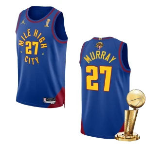 Denver Nuggets 2023 NBA Finals Champions Jamal Murray Statement Blue Jersey - Alzaintravels