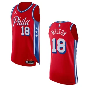 2022-23 Statement Edition Philadelphia 76ers Shake Milton Red Jersey - Alzaintravels