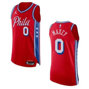 2022-23 Statement Edition Philadelphia 76ers Tyrese Maxey Red Jersey - Alzaintravels