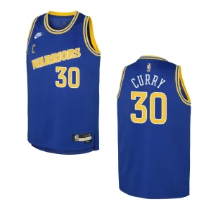 2022-23 Golden State Warriors Youth Classic Edition Stephen Curry Blue Jersey - Alzaintravels