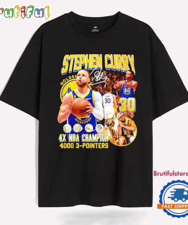 Stephen Curry The 3-Point King 4X Nba Champion 4000 3-Pointers T Shirt