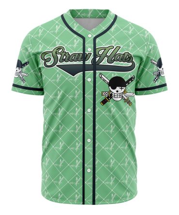 Straw Hat Pirates Anime Baseball Jersey – Stylish Green Unisex Sportswear For Fans
