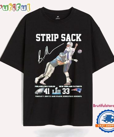 Strip Sack Graham Philadelphia Eagles 41 33 New England Patriots T Shirt