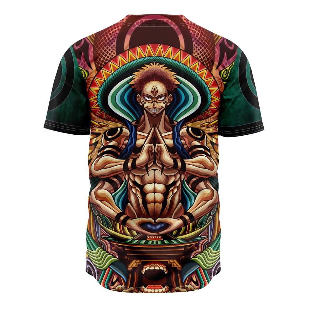 Trippy Ryomen Sukuna Jujutsu Kaisen Baseball Jersey Without Piping - Image 3