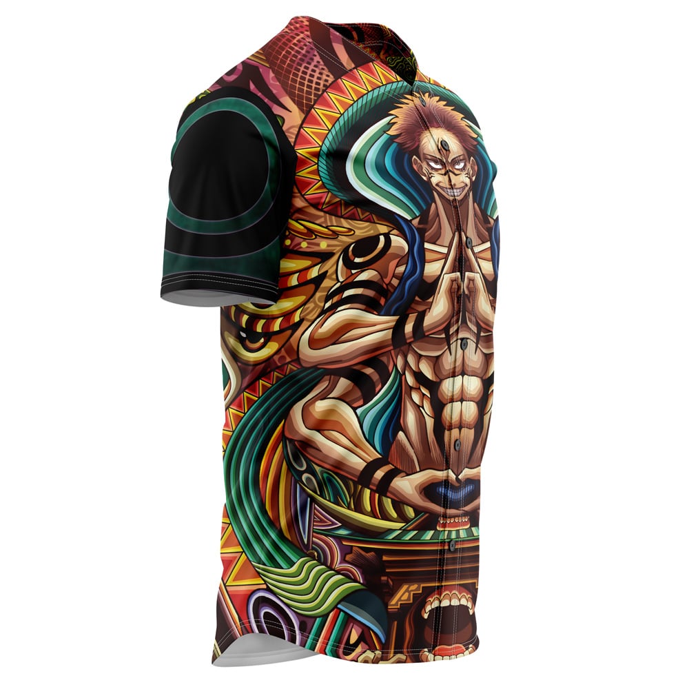 Trippy Ryomen Sukuna Jujutsu Kaisen Baseball Jersey Without Piping - Image 2