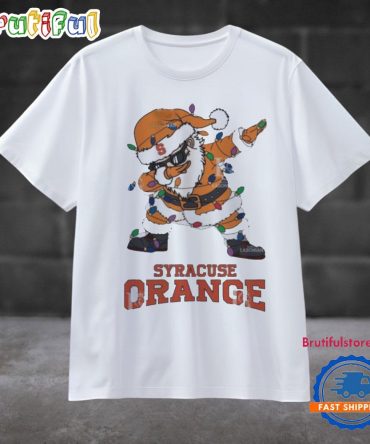 Syracuse Orange Dabbing Santa Claus Ugly Christmas Light T Shirt