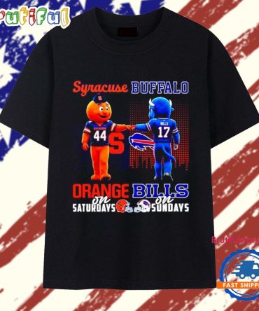Syracuse Orange On Saturdays Vs Buffalo Bills On Sundays Mascot Skyline T Shirt