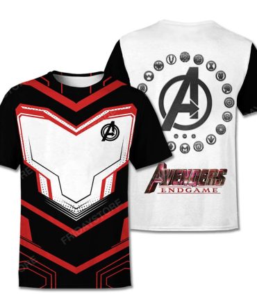Mv Shirt Avengers End Game Heroes Logo White Red Black T-Shirt