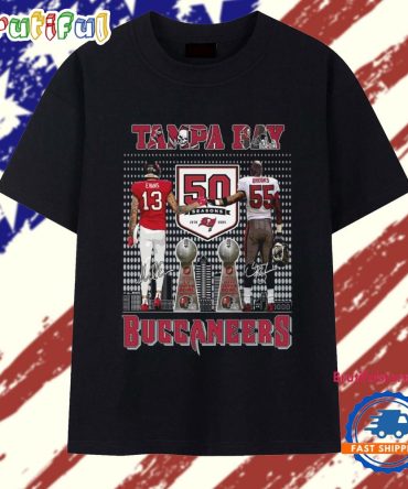 Tampa Bay Buccaneers 50 Season 1976-2025 Vintage T Shirt