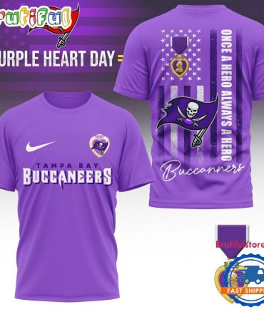 Tampa Bay Buccaneers National Purple Heart Day Limited Edition 3D Shirt