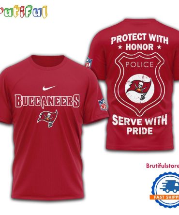 Tampa Bay Buccaneers Protech With Honor Police Serve With Pride 3D Shirt