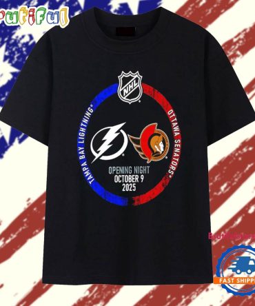 Tampa Bay Lightning Vs Ottawa Senators 2025 Nhl Opening Night T Shirt