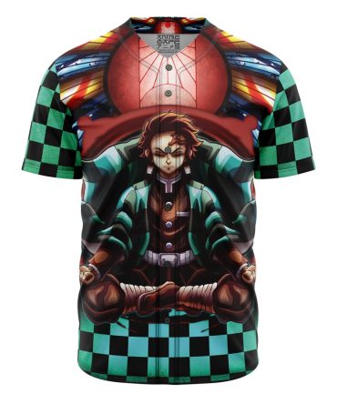 Trippy Kamado Tanjiro Demon Slayer Baseball Jersey Without Piping
