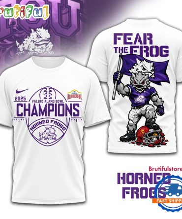 Tcu Horned Frogs 2026 Ncaa Valero Alamo Bowl Champions White 3D Shirt