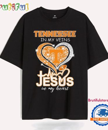 Tennessee Football In My Veins Jesus In My Heart T Shirt