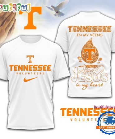 Tennessee Volunteers Jesus In My Heart Unissex 3D Shirt