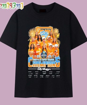 Tennessee Volunteers Lady 2025 Knoxville Super Regional Champions Signatures T Shirt