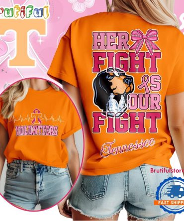 Tennessee Volunteers Ncaa Her Fight Is Our Fight Breast Cancer Unisex 3D Shirt