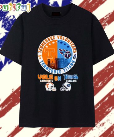 Tennessee Volunteers On Saturdays And Tennessee Titans On Sundays Skyline T Shirt