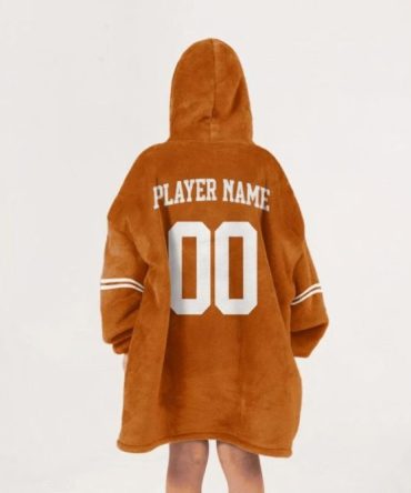 Texas Longhorns Custom Your Player Name/Number Football Unisex Blanket Hoodie