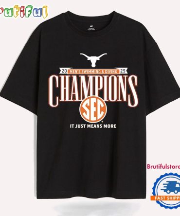 Texas Longhorns 2025 Sec Men’S Swimming And Diving Champions T Shirt