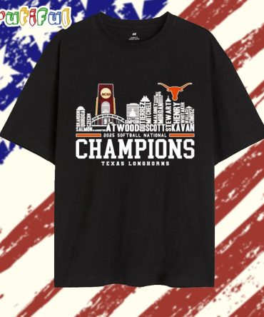 Texas Longhorns 2025 Softball National Champions Skyline Name T Shirt