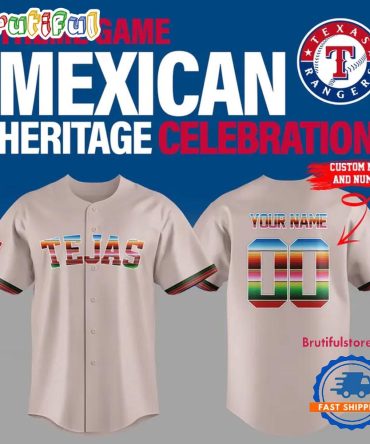 Texas Rangers Mexican Heritage Celebration Custom Jersey Shirt