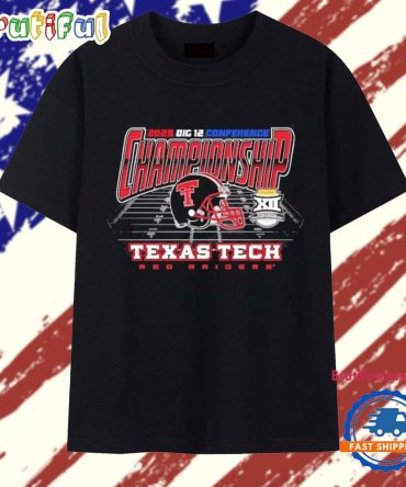 Texas Tech Red Raiders 2025 Big 12 Conference Champions Helmet T Shirt