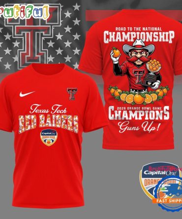Texas Tech Red Raiders 2026 Ncaa Orange Bowl Game Champions Limited 3D Shirt