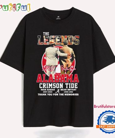 The Legends Alabama Crimson Tide Nick Saban Bear Bryant Signature Thank You For The Memories T Shirt