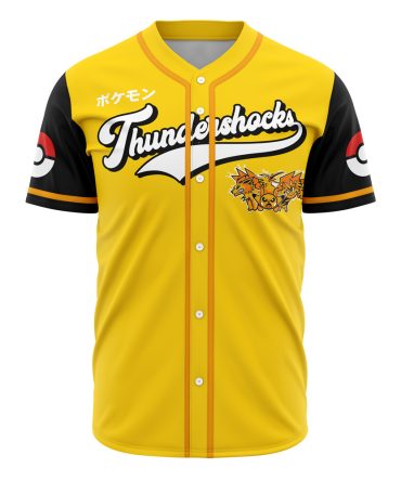 Yellow Thunder Shocks Baseball Jersey - Unisex Retro Anime Style, Comfortable Fit