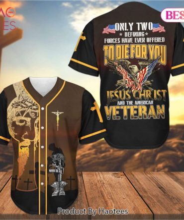 Patriotic Jesus Christ Veteran Baseball Jersey - Bold Graphic Faith Apparel By Haotees