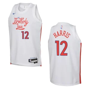 2022-23 Philadelphia 76ers Youth City Edition Tobias Harris White Jersey - Alzaintravels