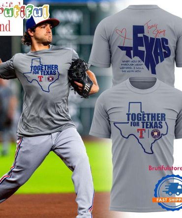 Together For Texas The Astros And Rangers 2025 Grey T Shirt